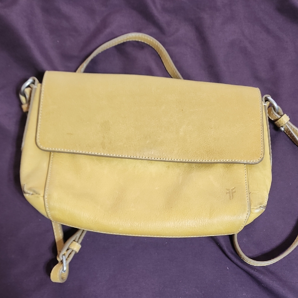 Frye Yellow Leather Crossbody Bag